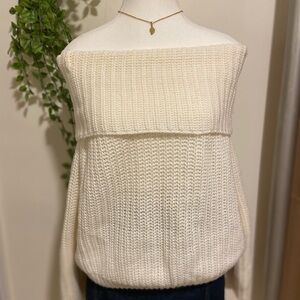 moon & madison Off-Shoulder Cream Sweater